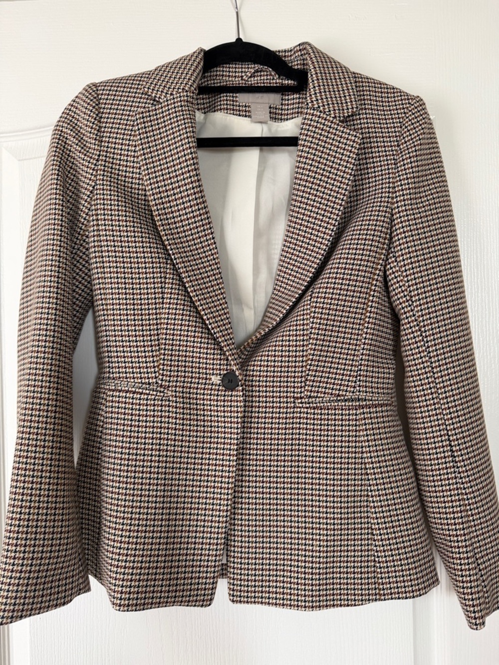 H&M Women's Houndstooth Blazer and pants set  in Brown and Black